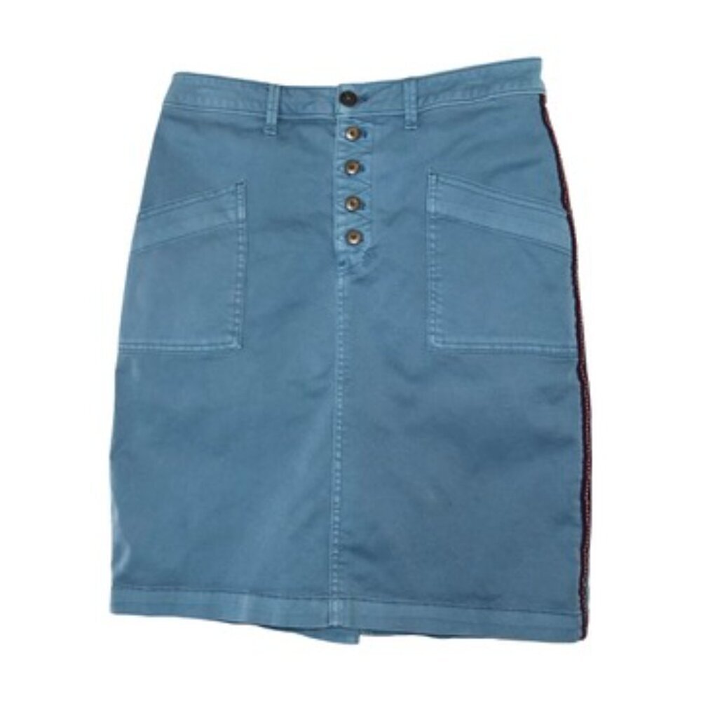 Pilcro and the Letterpress Blue Button Skirt Size 6 Cotton Twill - Picture 1 of 8
